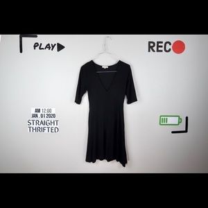 Silence + noise black v neck dress S